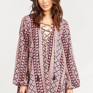 Show Me Your Mumu || Lightning Bird Burgundy Pink Tunic